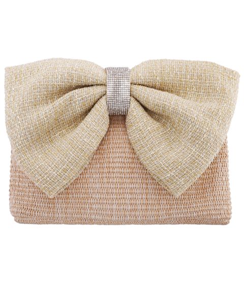 Женская сумка Nina Tula Straw Bow Small Satchel Handbag, цвет: Сливочный кремовый / Натуральный