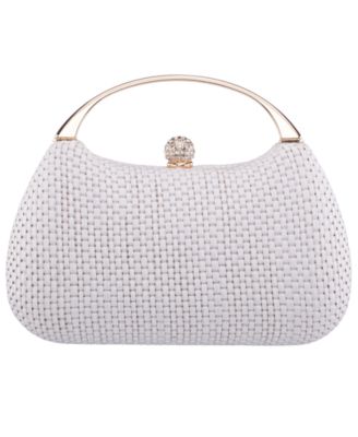 Straw Minaudiere Mini Clutch Handbag