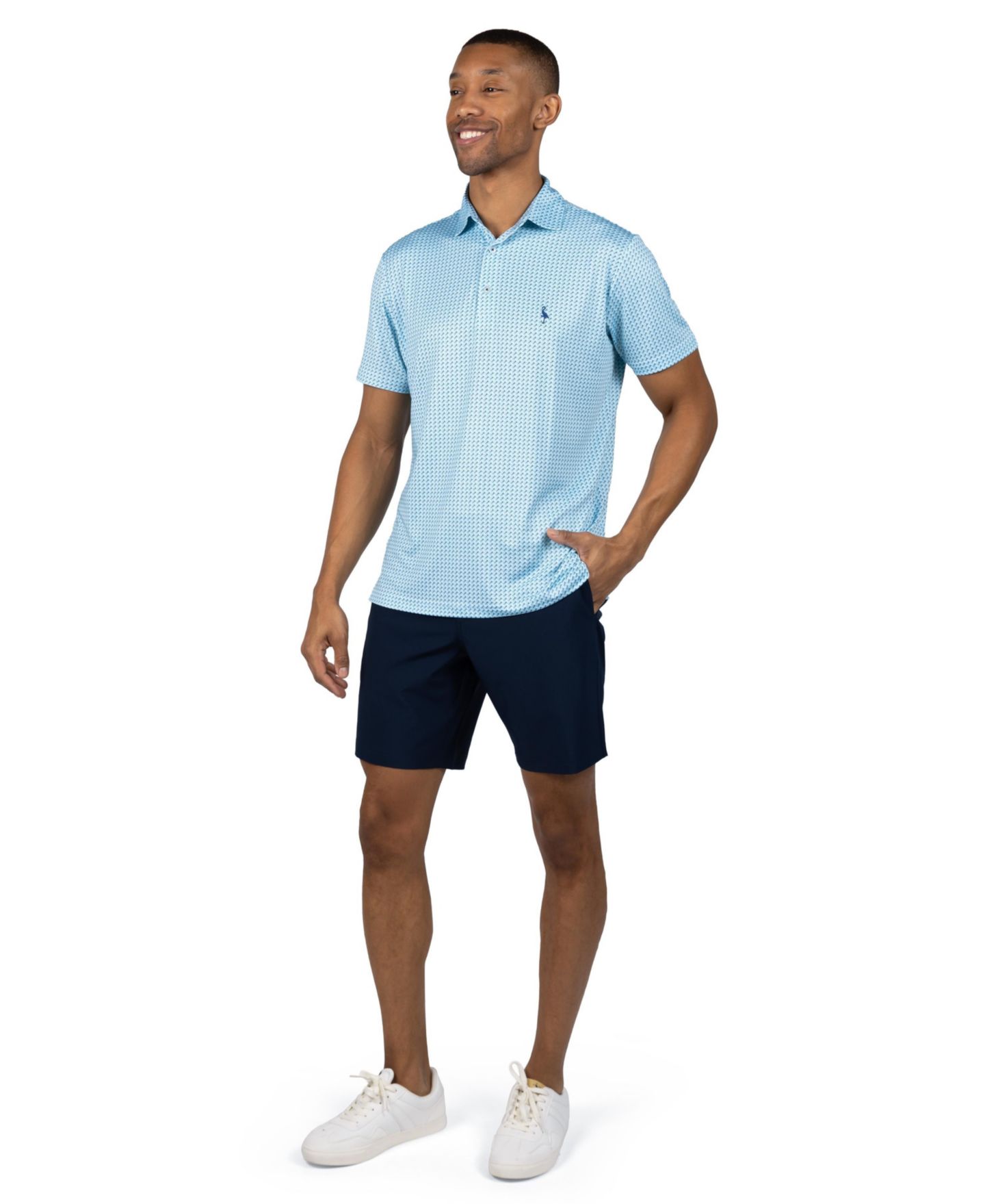 Мужское поло Tailorbyrd Golf Tees Printed Performance Polo, цвет: Светлый синий — фото 3