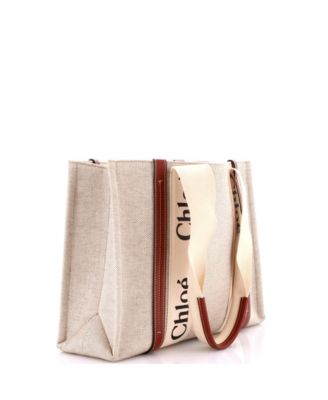 Medium Woody Tote Canvas with Leather