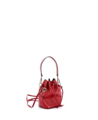 Mini Mon Tresor Bucket Bag Zucca Embossed Leather
