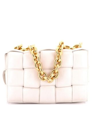 Cassette Chain Crossbody Bag Padded Maxi Intrecciato Leather