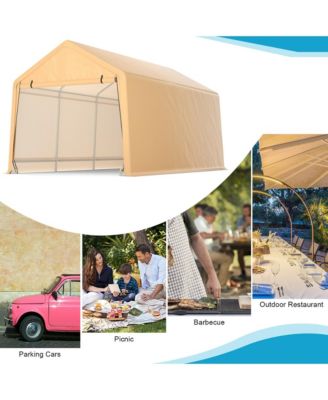 9x17 ft Heavy Duty Carport Canopy PE Car Tent Steel Outdoor Garage Shelter