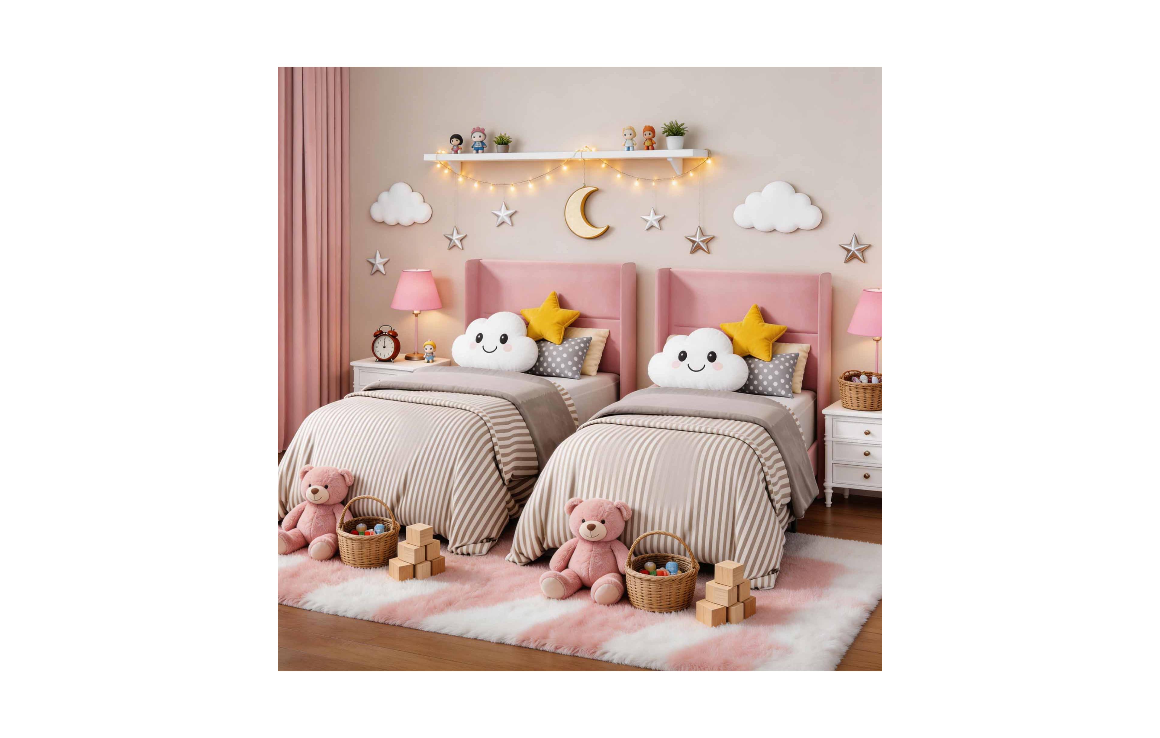 gaomon Set of 2 Twin Bed frame with Wingback Headboard, Velvet Upholstered Platform Wood Slats, No Box Spring Needed