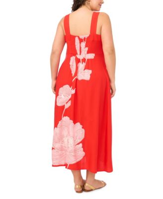 Plus Size Thick Strap Square Neck Maxi Dress