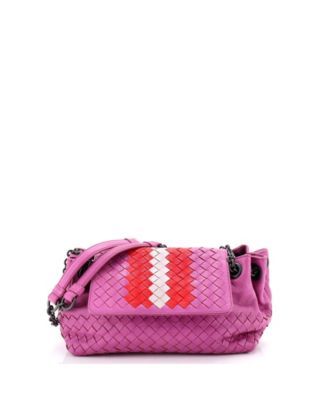 Mini Accordion Flap Chain Shoulder Bag Intrecciato Nappa