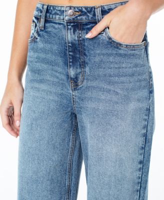 Women's Wide-Leg Fray-Hem Jeans