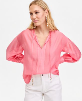 Women's Long-Sleeve Satin Blouse