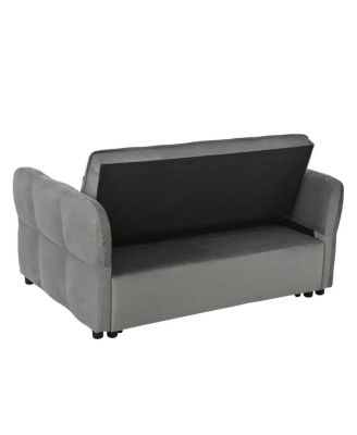 3-in-1 Velvet Pull Out Sleeper Sofa Bed with Adjustable Backrest