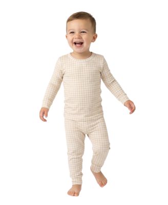 Toddler Boys Sandstone Gingham Pajama Set