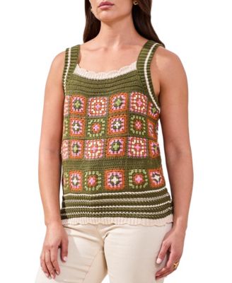 Women's Wide-Strap Crochet Sweater