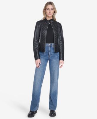 Women's Marlette quilted lamb leather scuba jacket