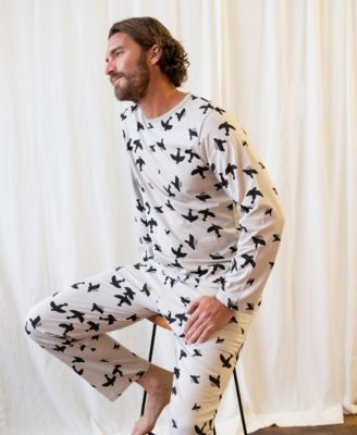 Men's Matching Family Two Piece Cotton Long Sleeve Loose Fit Pajamas