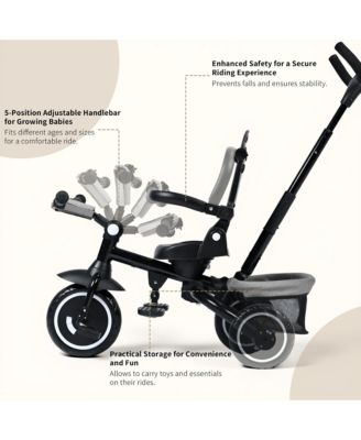 7-in-1 Toddler Tricycle Stroller with Rotating Seat, Adjustable Push Handle and Canopy