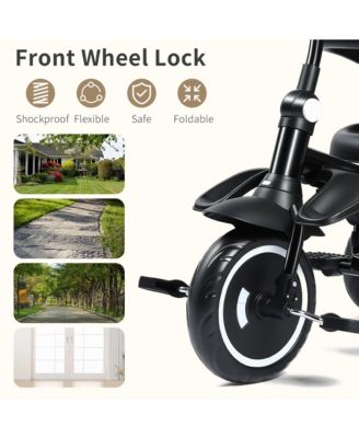 7-in-1 Toddler Tricycle Stroller with Rotating Seat, Adjustable Push Handle and Canopy