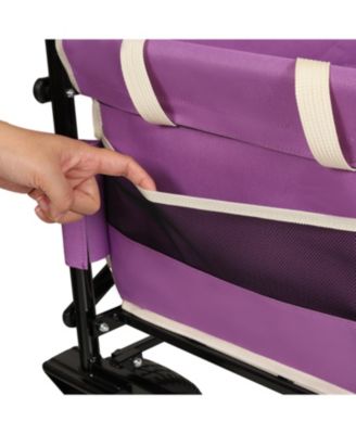 Outdoor Storage 3-in-1 Collapsible Foldable Wagon Cart with Bench Seat & Storage Heavy Duty Utility Cart For Camping