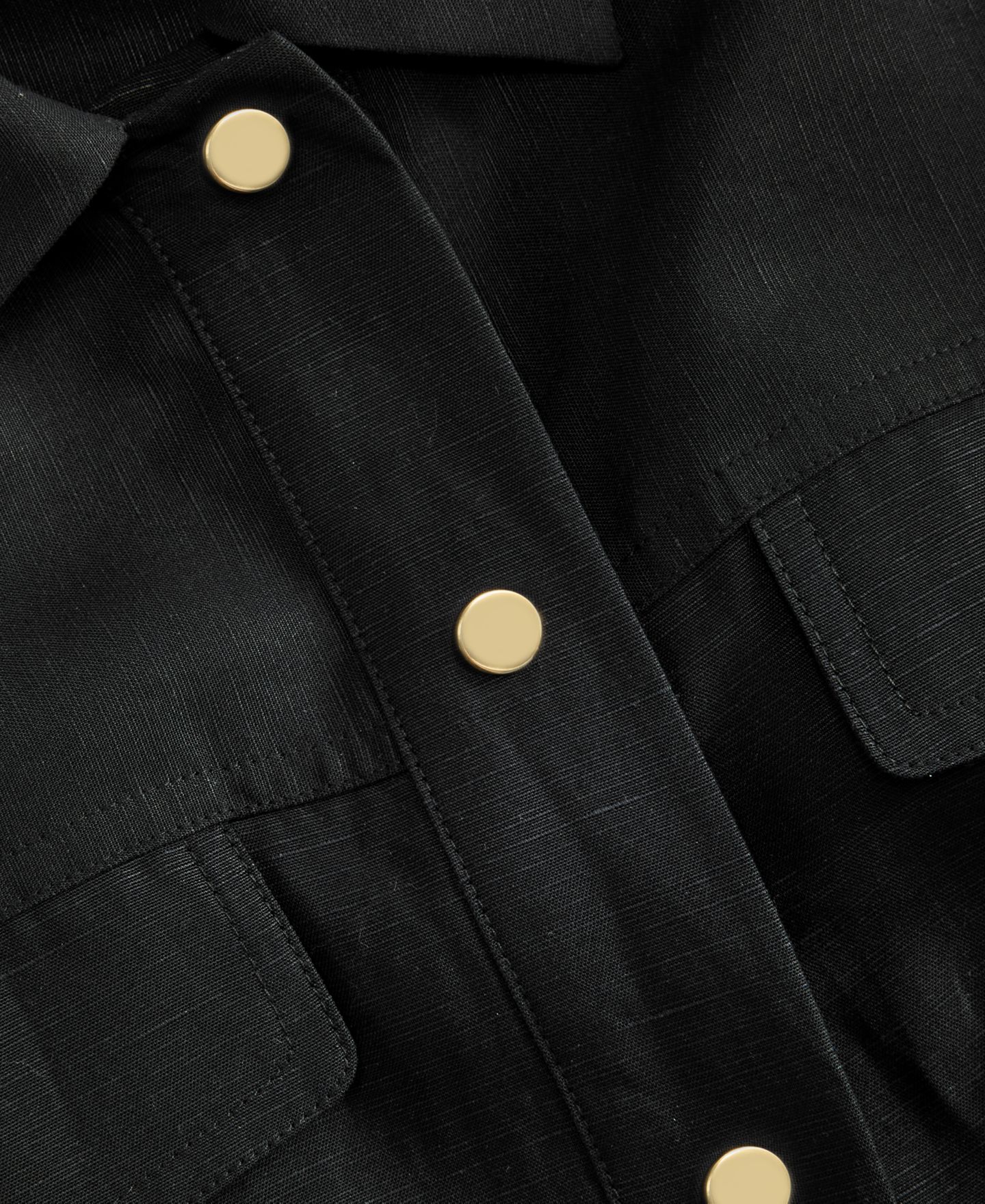 Женская куртка I.N.C. International Concepts Linen-Blend 3/4-Sleeve Shirt Jacket, цвет: Глубокий чёрный — фото 5
