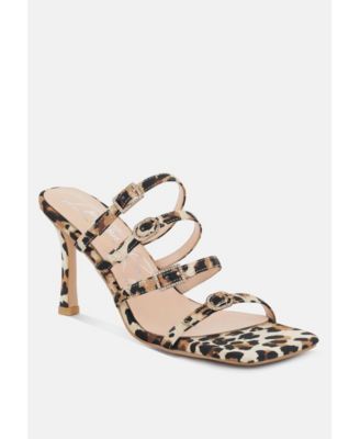 Womens Times Up Diamante Buckle Mid Heel Sandals