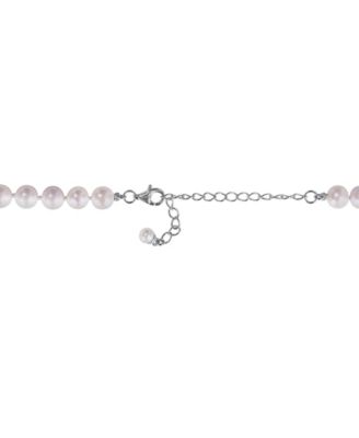 Cultured Freshwater Pearl & Created White Sapphire (4-1/2 ct t.w.) Necklace in Sterling Silver