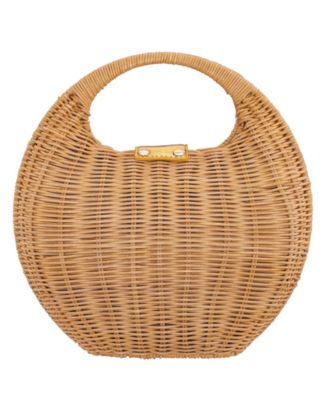 Kava Rounded Rattan Small Satchel Bag