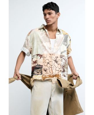 Men's Oriental patch shirt