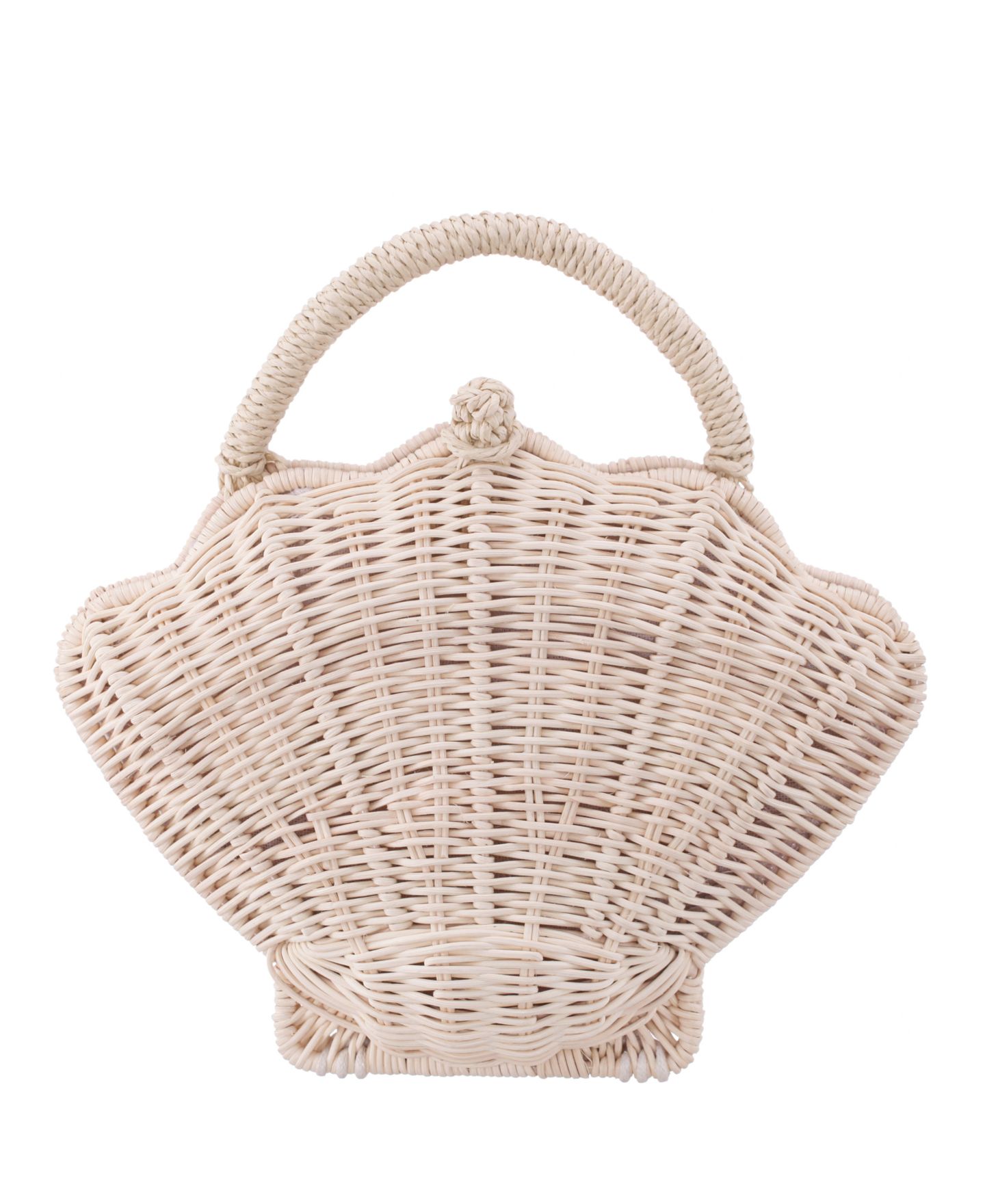 Женский клатч Nina Rattan Shell Minaudiere Small Clutch Handbag, цвет: Светлый натуральный — фото 1