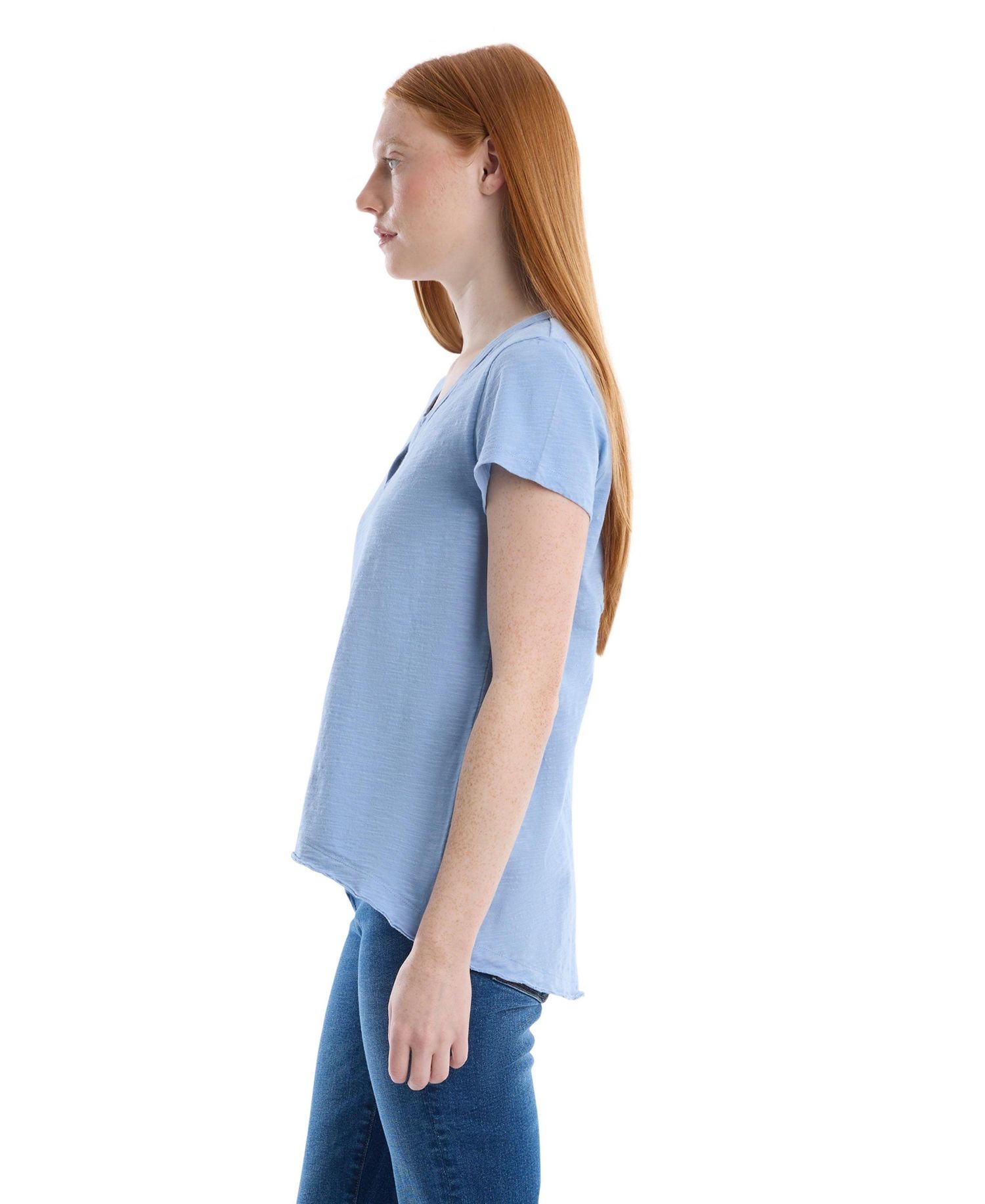 Women's Women''s Short Sleeve Placket Hi-Lo Tee