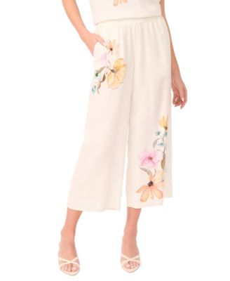 Women's Smocked-Waist Wide-Leg Pants