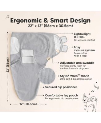 3pk Soothe Wren Swaddle Sleep Sacks, Organic Newborn Swaddles Wrap 0-3 Months, Soft Baby Wearable Blanket