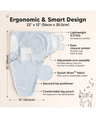 3pk Soothe Wren Swaddle Sleep Sacks, Organic Newborn Swaddles Wrap 0-3 Months, Soft Baby Wearable Blanket