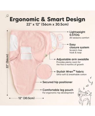 3pk Soothe Wren Swaddle Sleep Sacks, Organic Newborn Swaddles Wrap 0-3 Months, Soft Baby Wearable Blanket