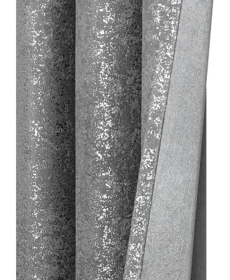 2 Piece Sadie Metallic Sparkle Grommet Top Gray Room Darkening Curtain Panels