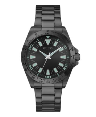 Men's Black Stainless Steel Analog Watch, 42mm