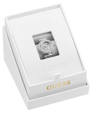 Women's Glitz Silver-Tone Stainless Steel Analog Ring Watch, 18mm