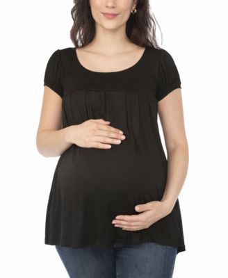 Women's Short-Sleeve Empire-Waist Maternity Tunic Top