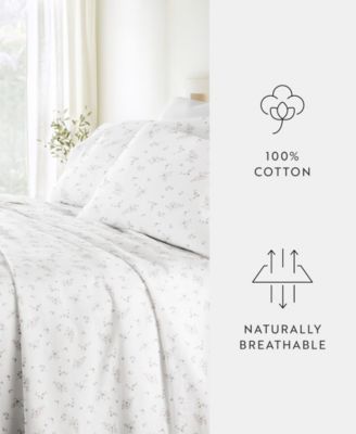 Long Staple 300-Thread Count Cotton Pattern 4-Pc. Sheet Set, Queen