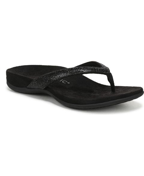 Женские сандалии Vionic Dillon Shine Thong, цвет: Чёрный