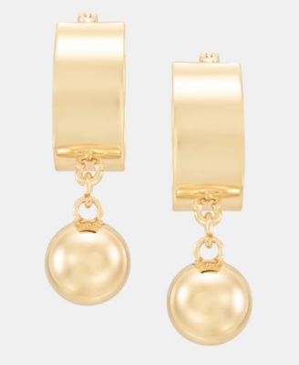 Ball Charm Statement Hoop Earrings