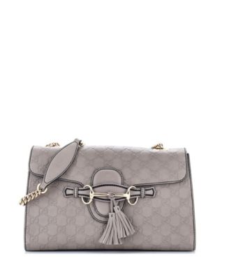 Medium Emily Chain Flap Bag Guccissima Leather