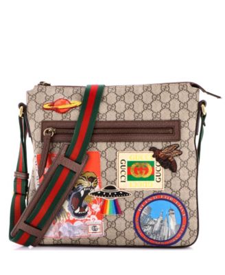 Medium Courrier Zip Messenger GG Coated Canvas with Applique