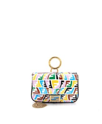 Nano Chain Baguette Charm Bag Vertigo Zucca Leather