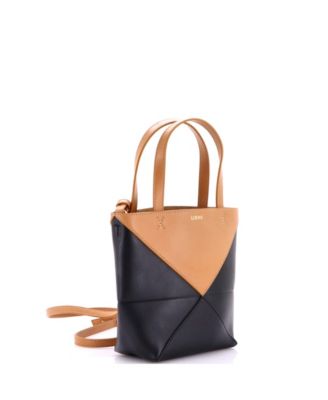 Mini Puzzle Fold Tote Leather