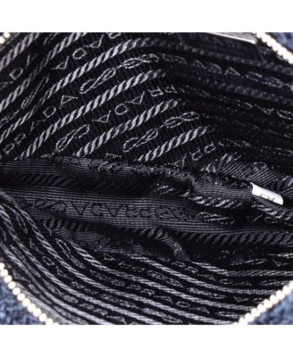 Mini Triangle Top Handle Pouch Bag Terry Cloth