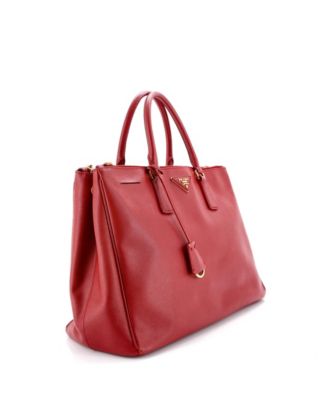 Large Double Zip Lux Tote Saffiano Leather