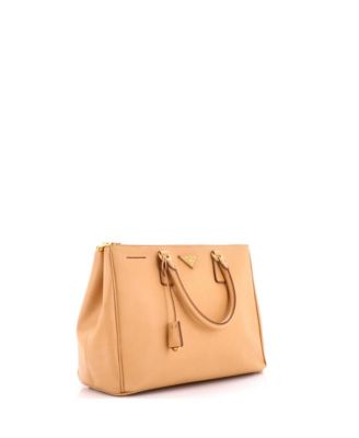 Large Double Zip Lux Tote Saffiano Leather