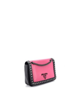Small Chain Flap Bag Studded Glace Calf