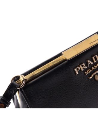 Small Light Frame Shoulder Bag Saffiano Leather