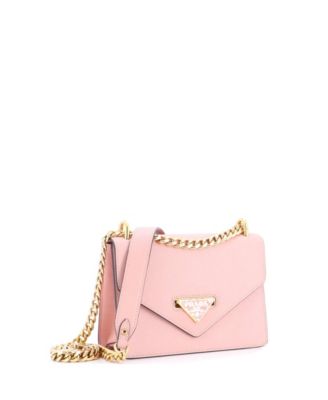 Small Envelope Flap Chain Shoulder bag Saffiano Leather