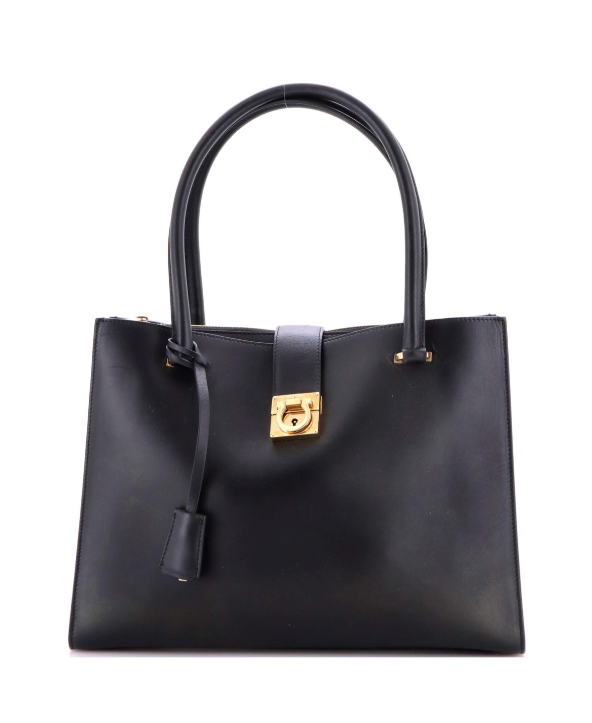 Pre-Owned Salvatore Ferragamo Medium Gancio Lock Tote Leather