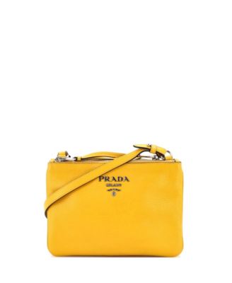 Small Double Zip Crossbody Bag Vitello Daino